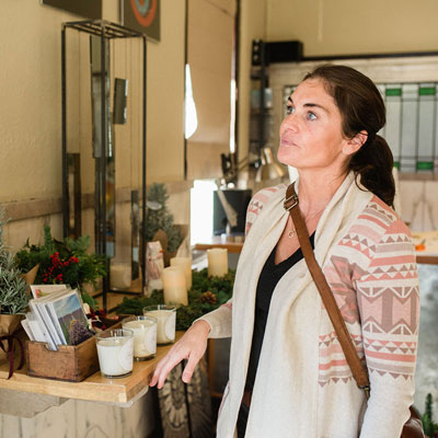 a woman shopping