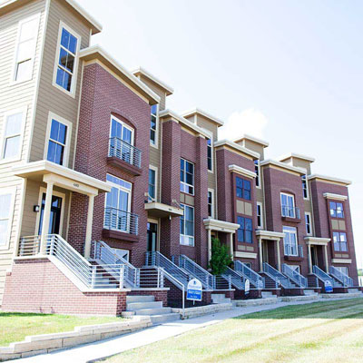 a row of townhouses