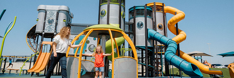 A child playing on a playground