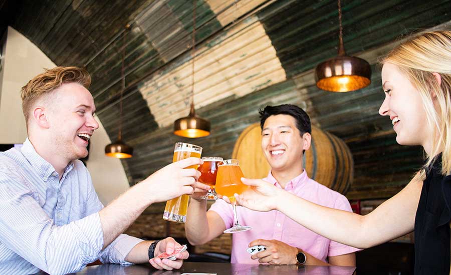 cheers with friends