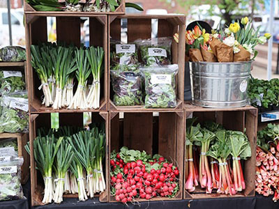 fresh produce at a farmers' market