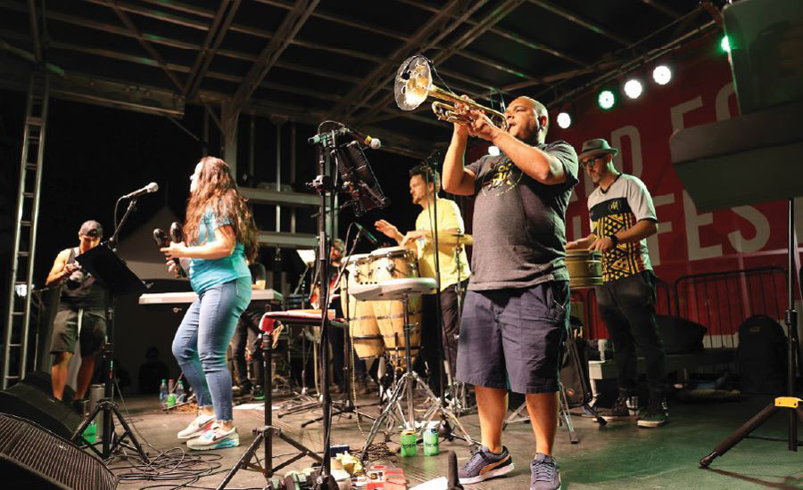 a band playing live music